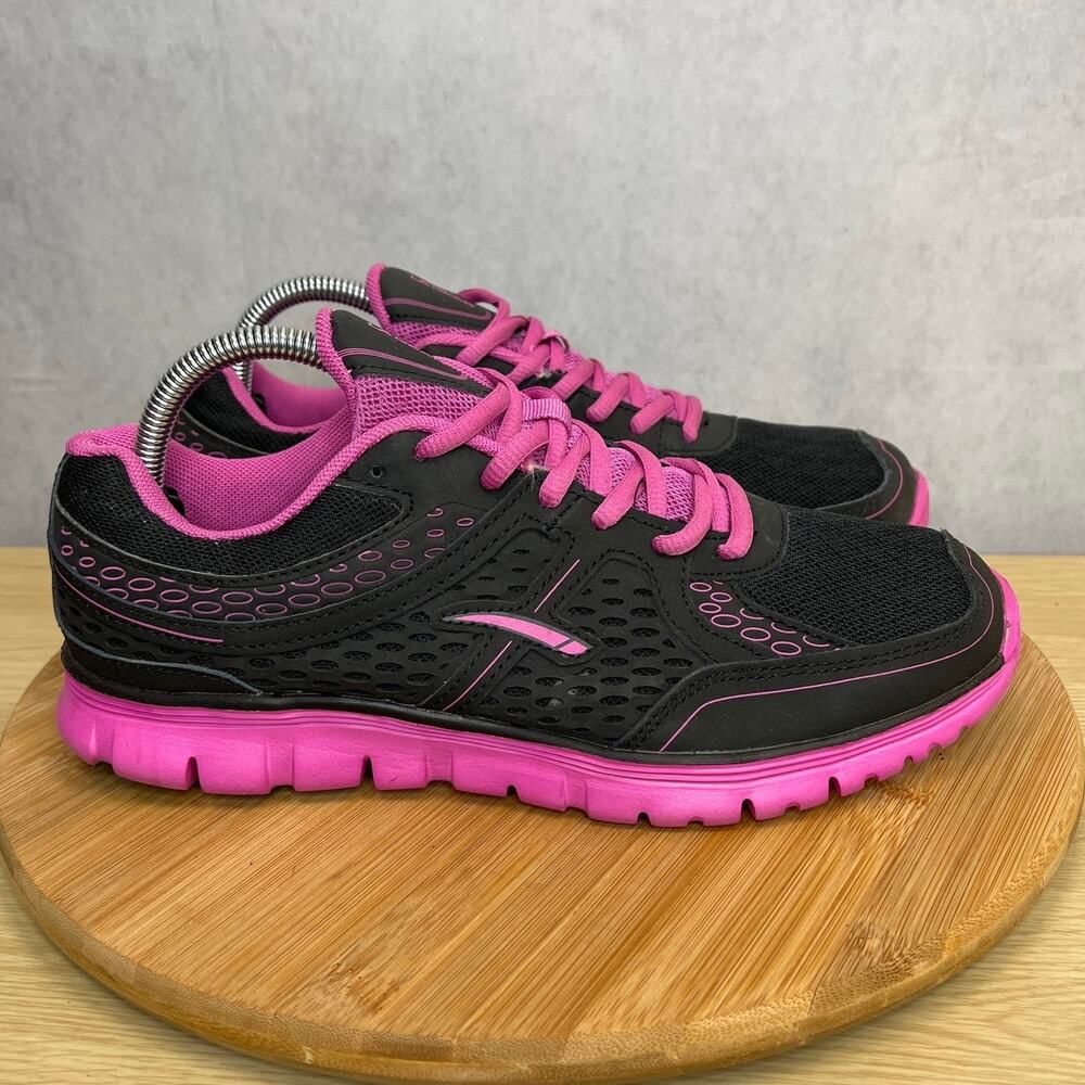 L.A GEAR Briana Womens Running Sneakers Black Pink Size 9.5